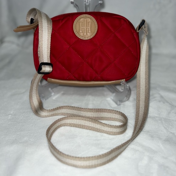 Handbags - Tommy Hilfiger Red Quilted Crossbody Bag
